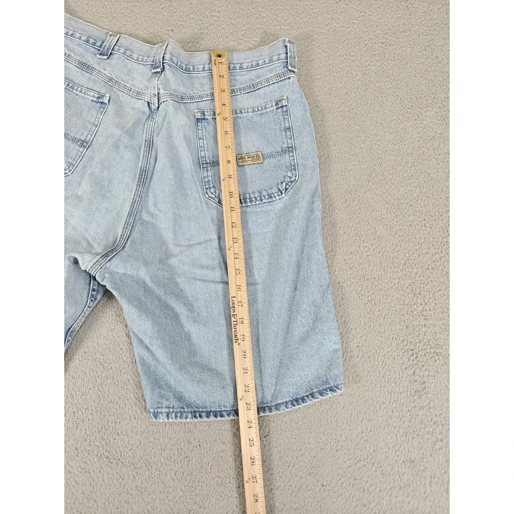 Vintage Wrangler Rugged‎ Wear Shorts Mens 38 Light Wash Carpenter Denim 90s